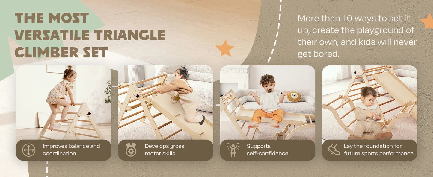 Pikler Triangle Climbing Set